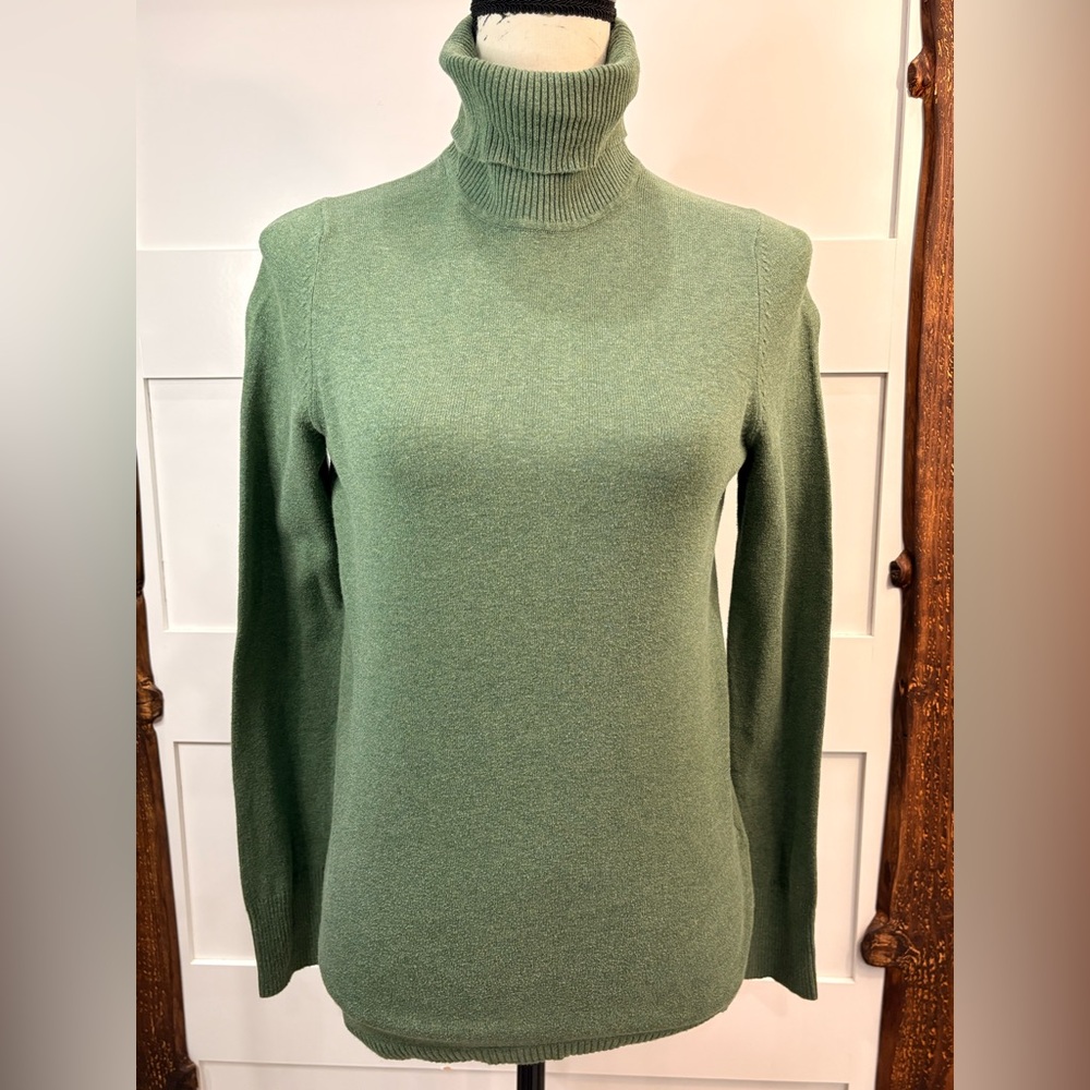 GAP Women’s Sweater S Green Turtleneck Long Sleeve Soft Knit Pullover Cozy Top